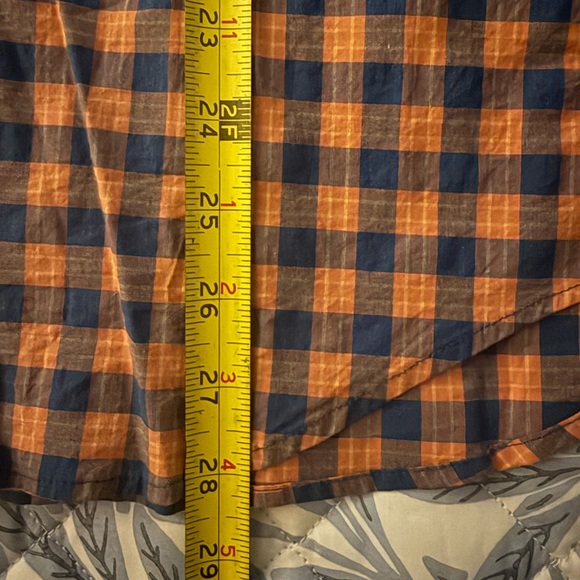 J. Crew Men's Checkered Shirt - Orange and Blue - Picture 7 of 8